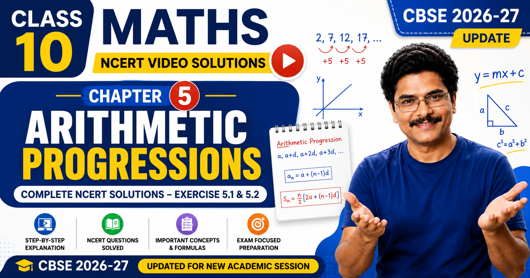 Class 10 Maths NCERT Video Solutions Chapter 5: Arithmetic Progressions | CBSE 2026-27 Update.