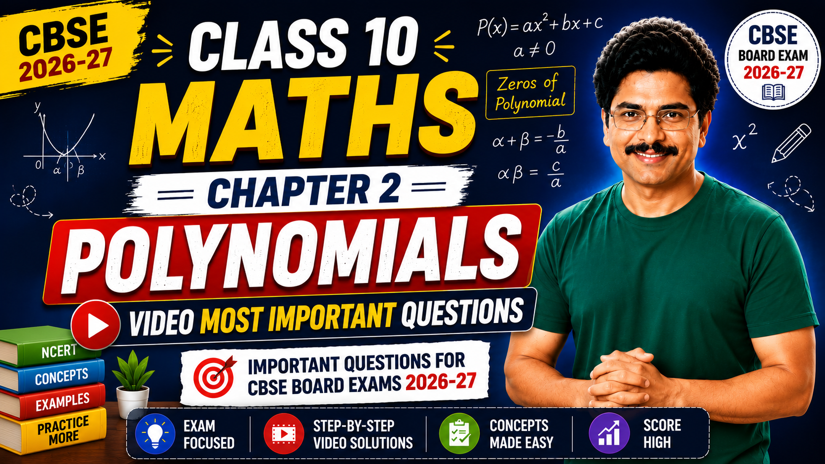 Class 10 Maths Chapter 2 Polynomials Video Most Important Questions