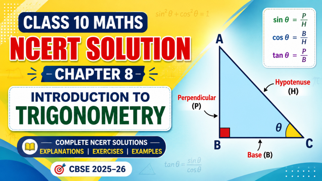 Class 10 Maths NCERT Solution Chapter 8 Introduction to Trigonometry