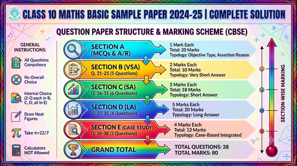 Class 10 Maths (Basic) Sample Paper CBSE Board Exam 2024-25 – Complete Solution