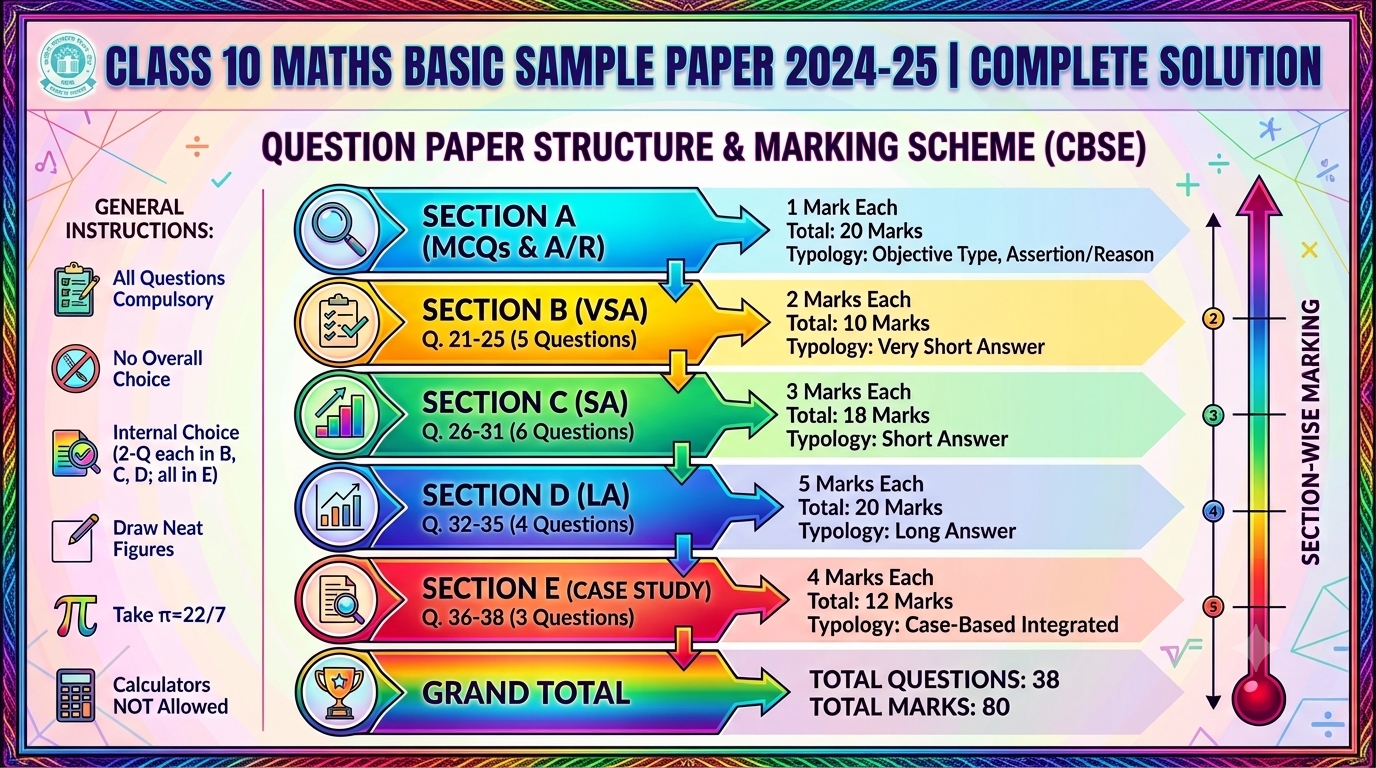 Class 10 Maths (Basic) Sample Paper CBSE Board Exam 2024-25 – Complete Solution