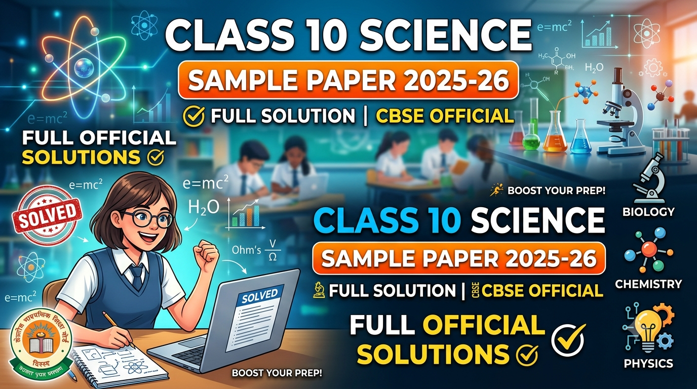 Class 10 Science Sample Paper 2025 - 26 Full Solution CBSE Official
