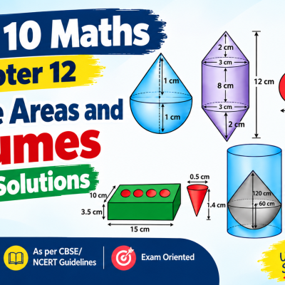 Class 10 Maths NCERT Solutions for Chapter 12 Surface Areas & Volumes