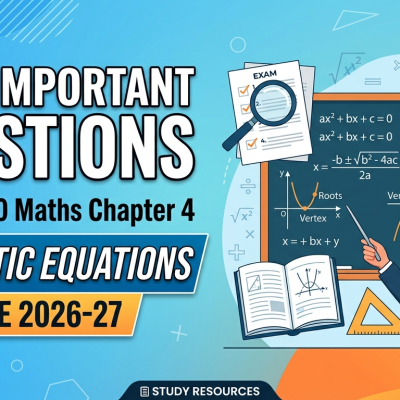 creat a feaured image size 1200 x 675 for-Most Important Questions for Class 10 Maths Chapter 4 – Quadratic Equations CBSE 2026-27